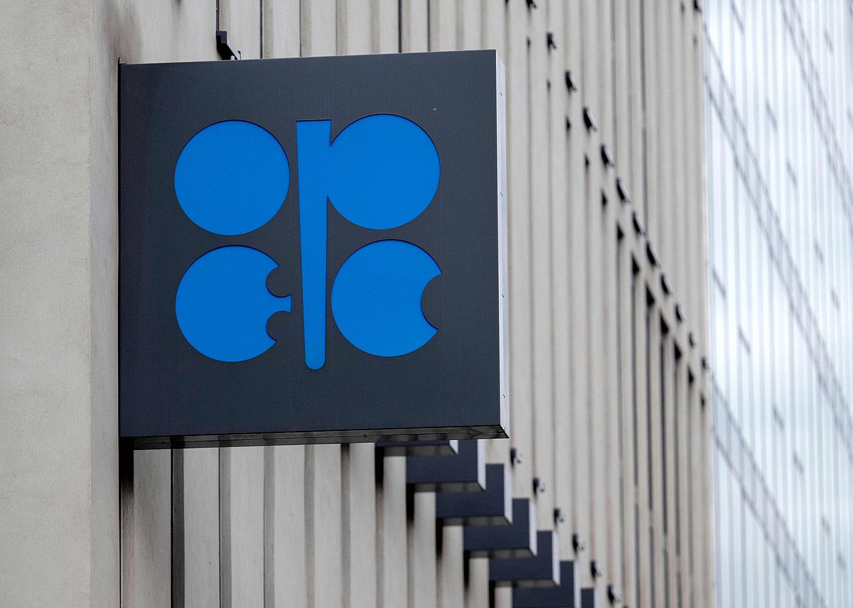 The logo of the OPEC is pictured at the OPEC headquarters on 4 October 2022 on the eve of the 45th Meeting of the Joint Ministerial Monitoring Committee and the 33rd OPEC and non-OPEC Ministerial Meeting held on 5 October 2022 in Vienna