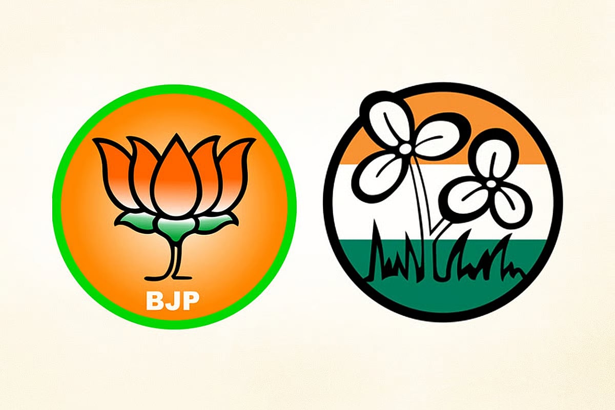 Bharatiya Janata Party and the Trinamool Congress's logos.