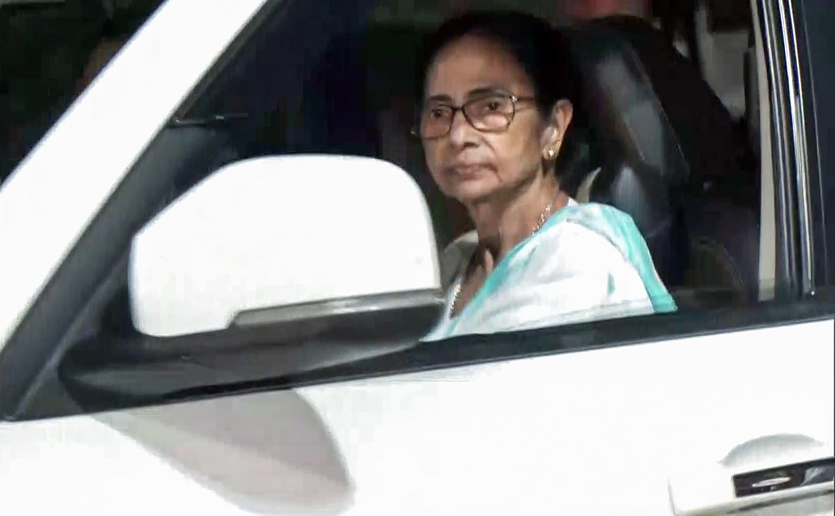 West Bengal Chief Minister and TMC Supremo Mamata Banerjee returns to her residence after she concedes the elections to the BJP, in Kolkata on 4 May 2026.
