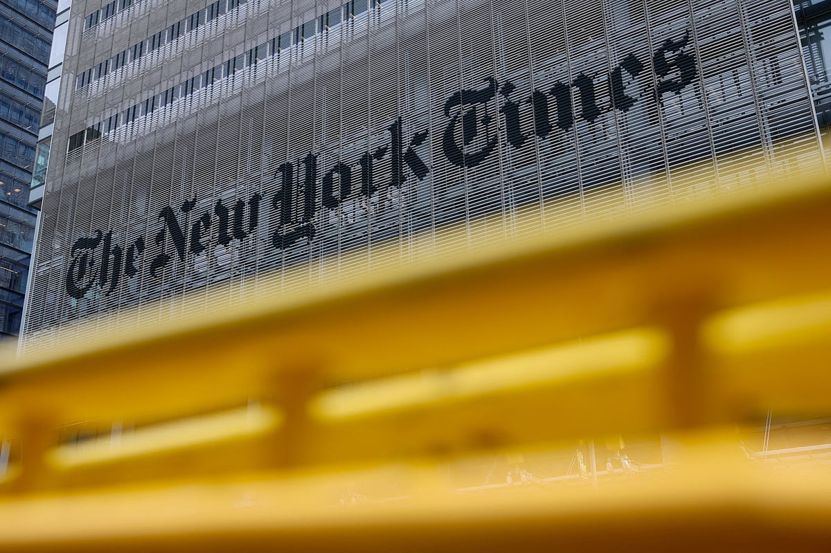 The New York Times building in Manhattan, New York City, US, 16 September 2025.