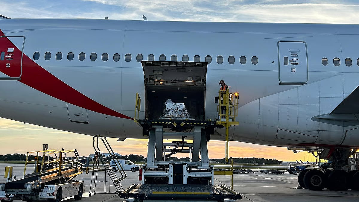 Nahida Sultana Bristy's body being boarded on the plane.