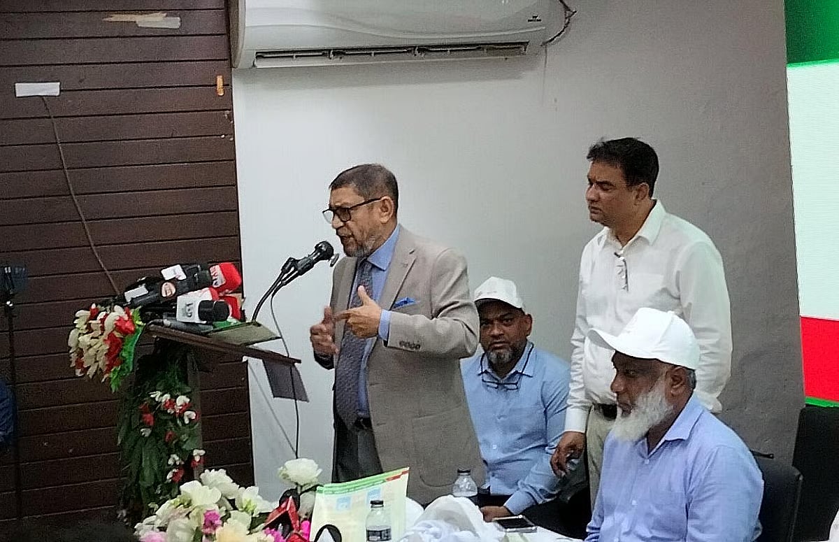 Health Minister Sardar Md Sakhawat Hossain addresses the  inauguration of public awareness week titled ‘Public Awareness and Prevention are the Best Ways to Control Measles and Dengue’ and a scientific seminar at the Jahur Hossain Chowdhury Hall of the Jatiya Press Club on 17 May 2026
