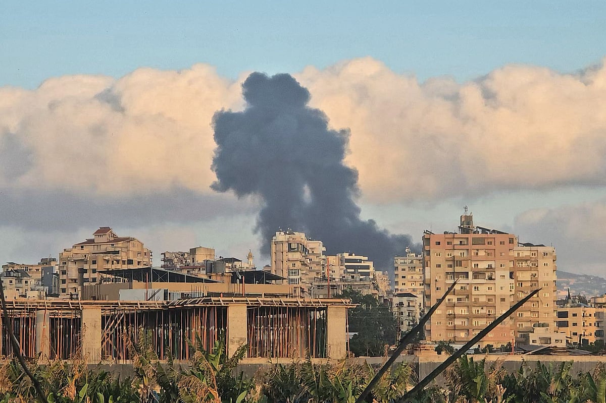Smoke rises from the site of an Israeli airstrike that targeted an area in the suburbs of the southern Lebanon coastal city of Tyre on 16 May, 2026. Israel launched a series of airstrikes on southern Lebanon on 16 May, despite the extension of the truce between the two countries.
