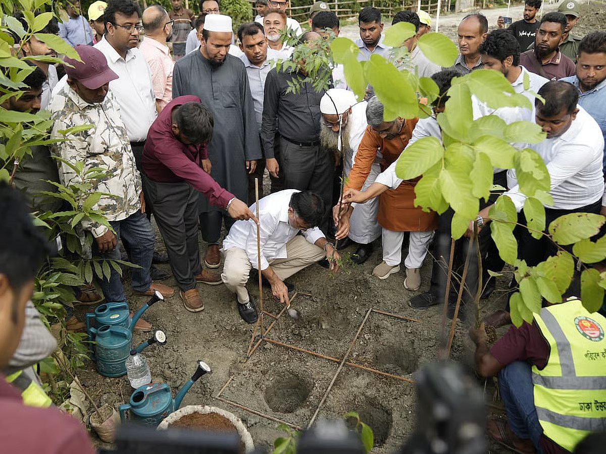 The tree plantation drive was inaugurated through on the eastern side of Lake No. 11 near Bridge No. 4 in Uttara’s Diabari area on 18 May 2026.