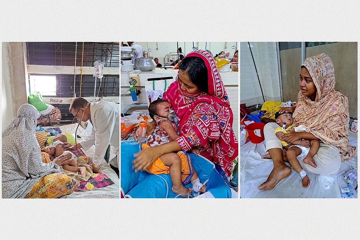 Mothers at hospital with child with measles