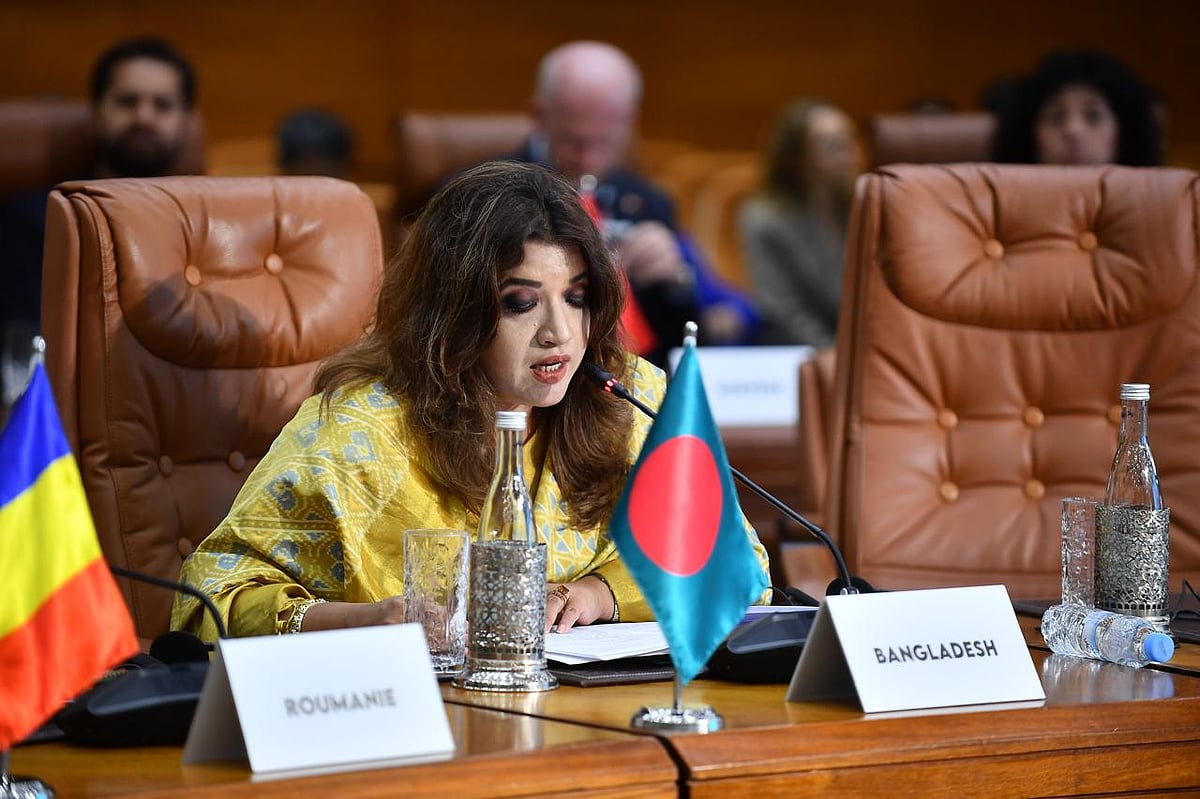 State Minister for Foreign Affairs of Bangladesh, Shama Obaed Islam, addresses the Second Ministerial Conference on Peacekeeping in a Francophone Environment held in Rabat on 20 May 2026