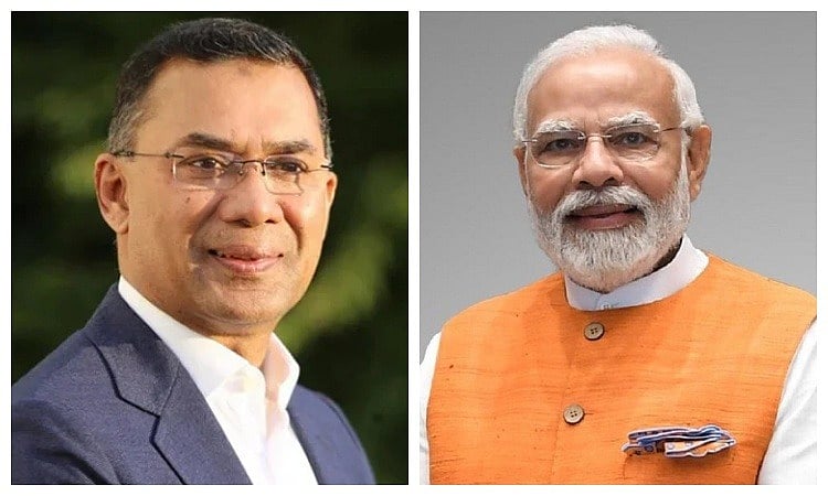 A collage photo shows Prime Minister Tarique Rahman and Indian Prime Minister Narendra Modi.
