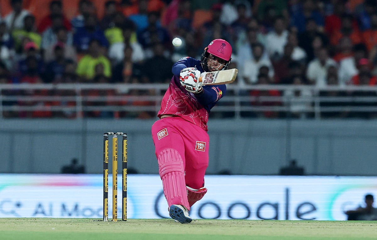 Rajasthan Royals' Vaibhav Sooryavanshi in action during the Indian Premier League (IPL) Eliminator cricket match between Sunrisers Hyderabad and Rajasthan Royals at the Maharaja Yadavindra Singh International Cricket Stadium in New Chandigarh, India, on 27 May 2026.