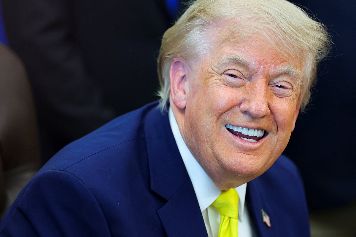 US President Donald Trump reacts as he delivers remarks to reporters about his administration's support for coal energy production, among other topics, in the Oval Office at the White House in Washington, DC, US, 4 June, 2026. REUTERS/Jonathan Ernst