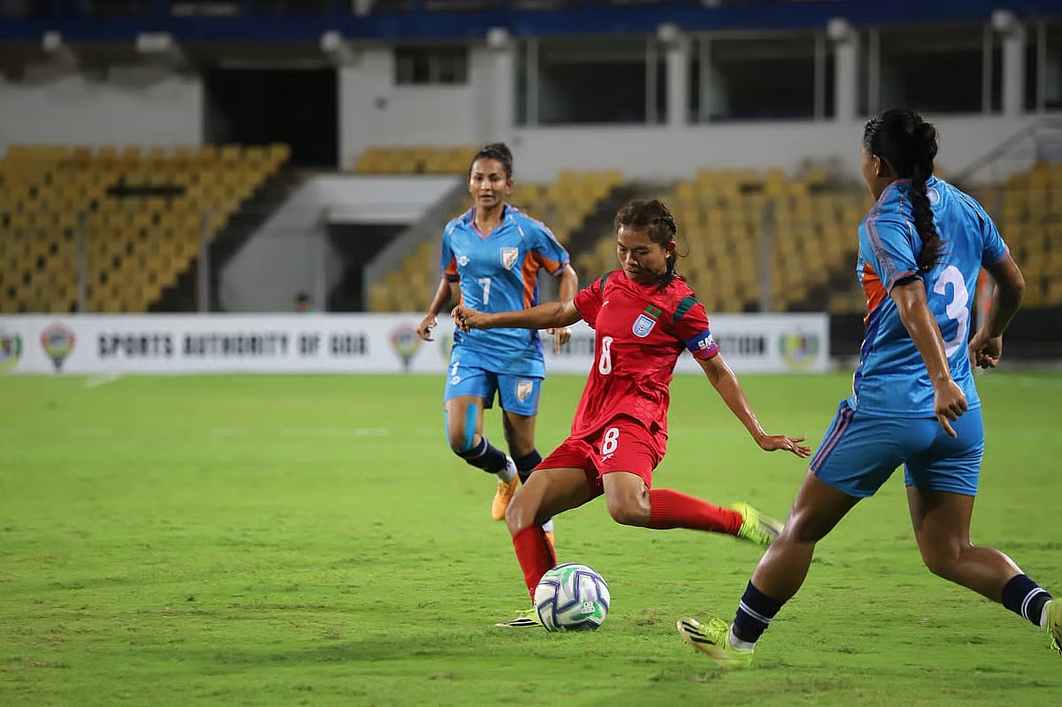 Bangladesh was beaten by India by 3-0 in the group stage match