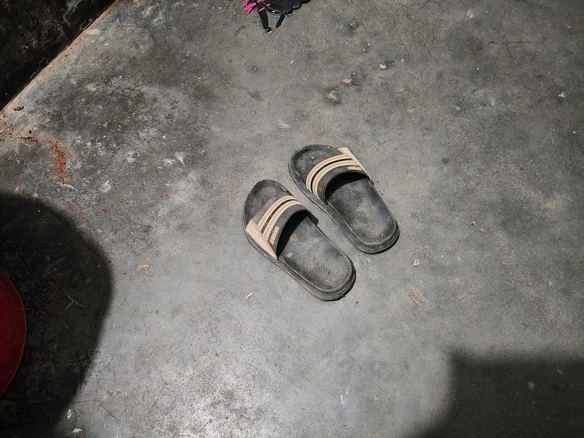The pair of shoes worn by Ibrahim Khalil was found inside the main gate of the building. 