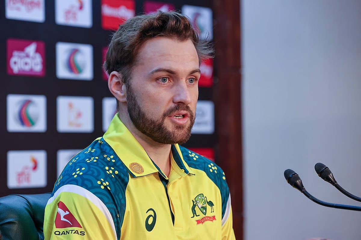 Australia captain Josh Inglish speaks at a pre-match pres conference on 8 June 2026