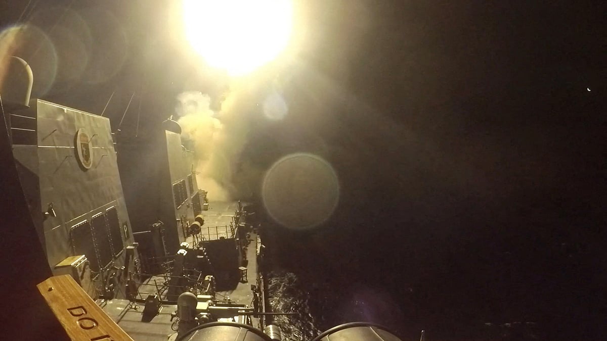 USS Michael Murphy (DDG 112) launches Tomahawk cruise missiles from an unknown location, as the United States launched new strikes against multiple targets overnight in Iran, the US military said on Wednesday, in this still image obtained from a handout video released on 10 June 2026
