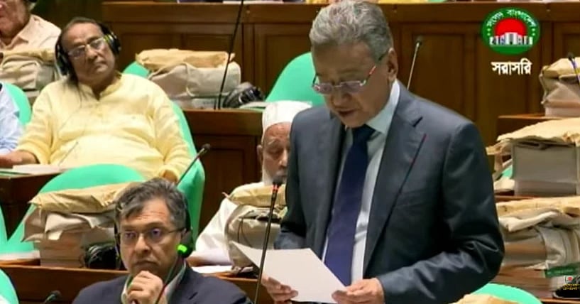 Finance Minister Amir Khasru Mahmud Chowdhury has started placing the national budget