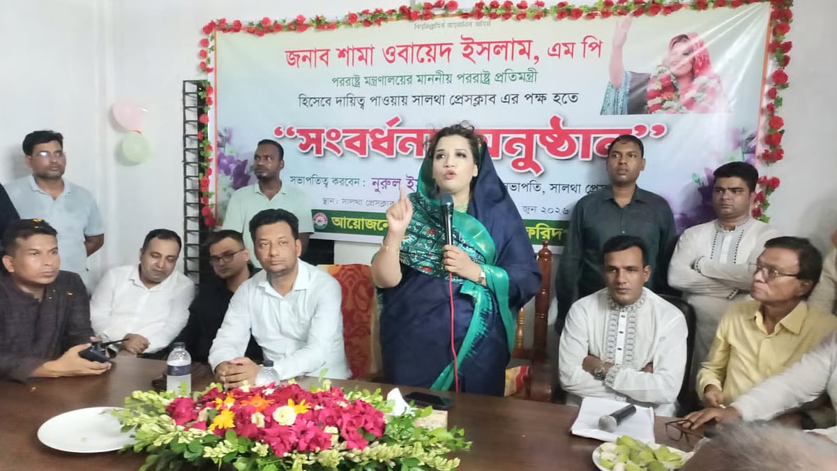 The State Minister for Foreign Affairs spoke at the reception at the Saltha upazila Press Club.