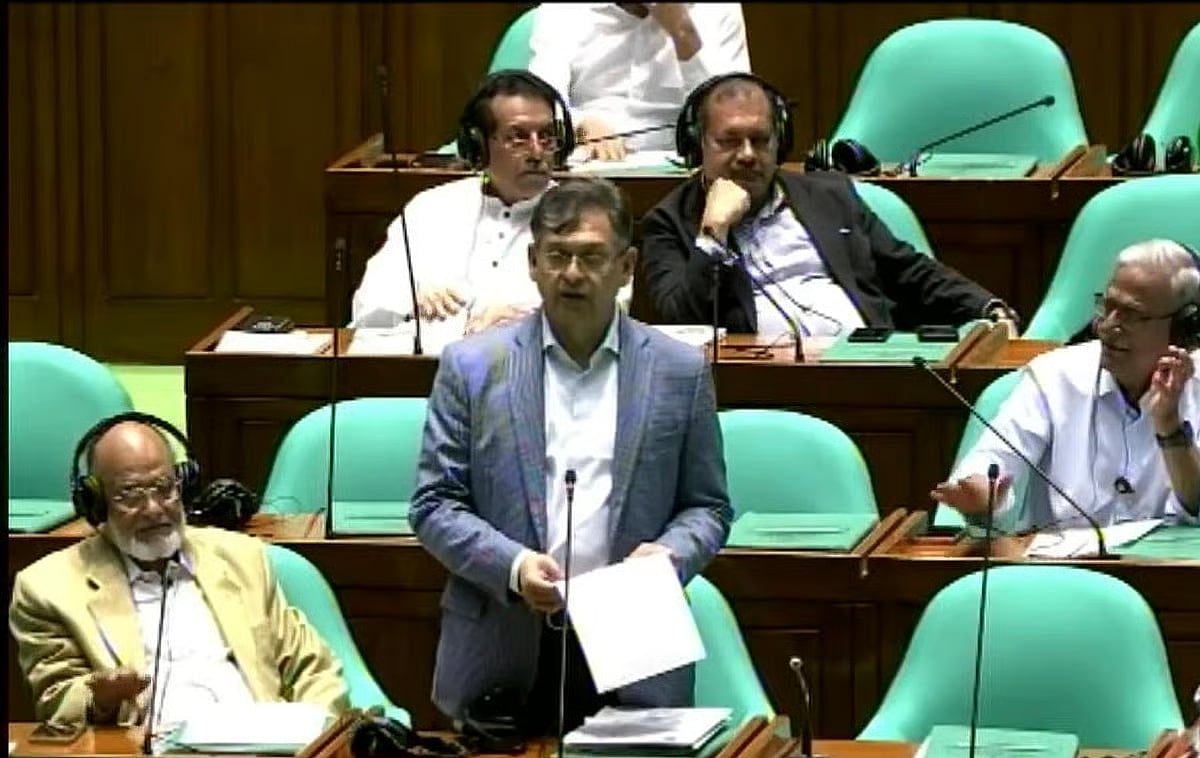 Home Minister Salahuddin Ahmed addresses Parliament under Rule 300 on 14 June 2026.