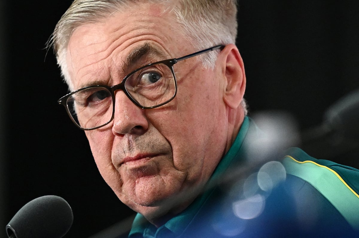 FIFA World Cup 2026 - Brazil Press Conference - New York/New Jersey Stadium, East Rutherford, New Jersey, US - 12 June, 2026 Brazil coach Carlo Ancelotti during the press conference.