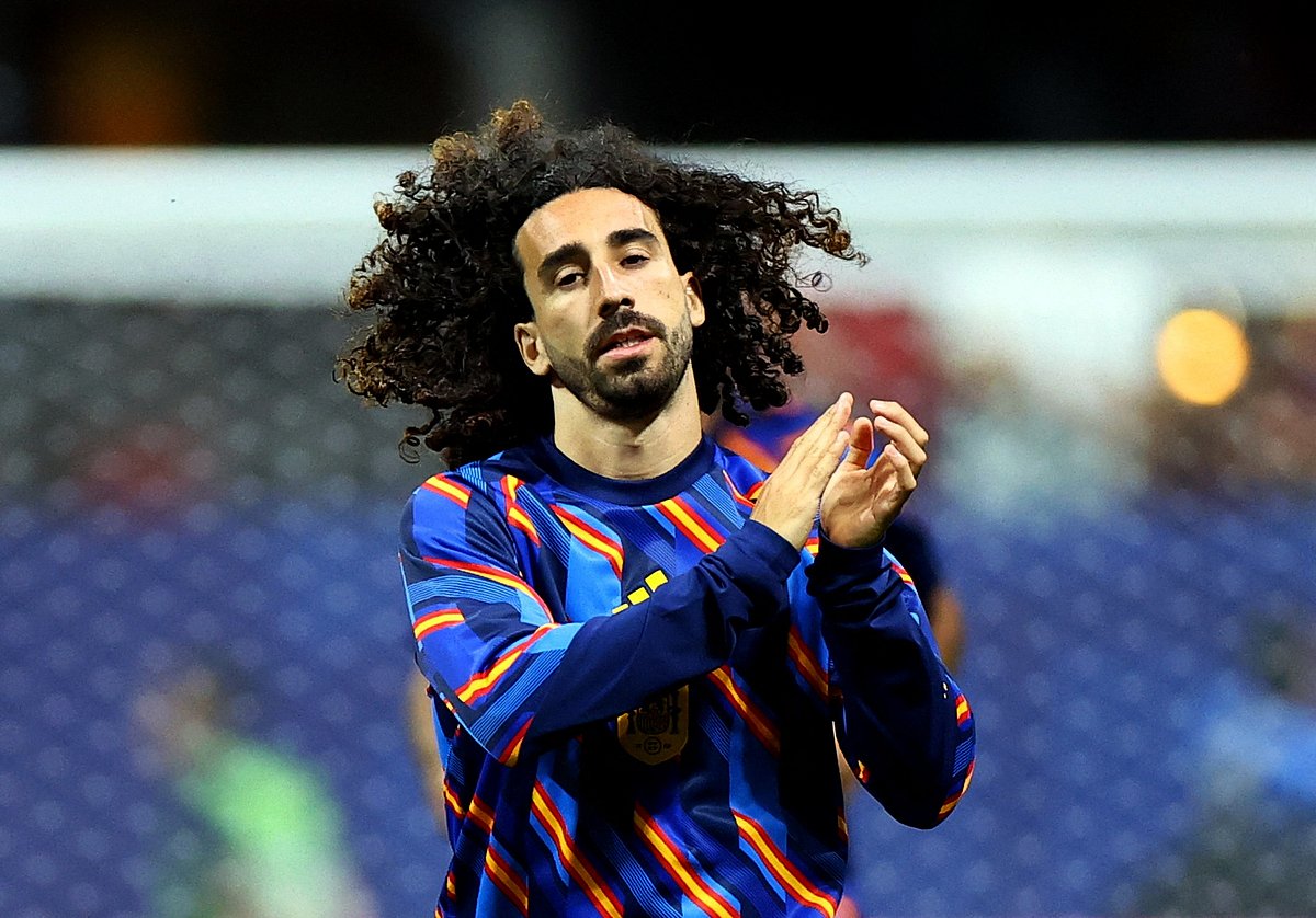 Football - FIFA World Cup 2026 - Group H - Spain v Cape Verde - Atlanta Stadium, Atlanta, Georgia, U.S. – 15 June 2026 Spain's Marc Cucurella during the warm up before the match