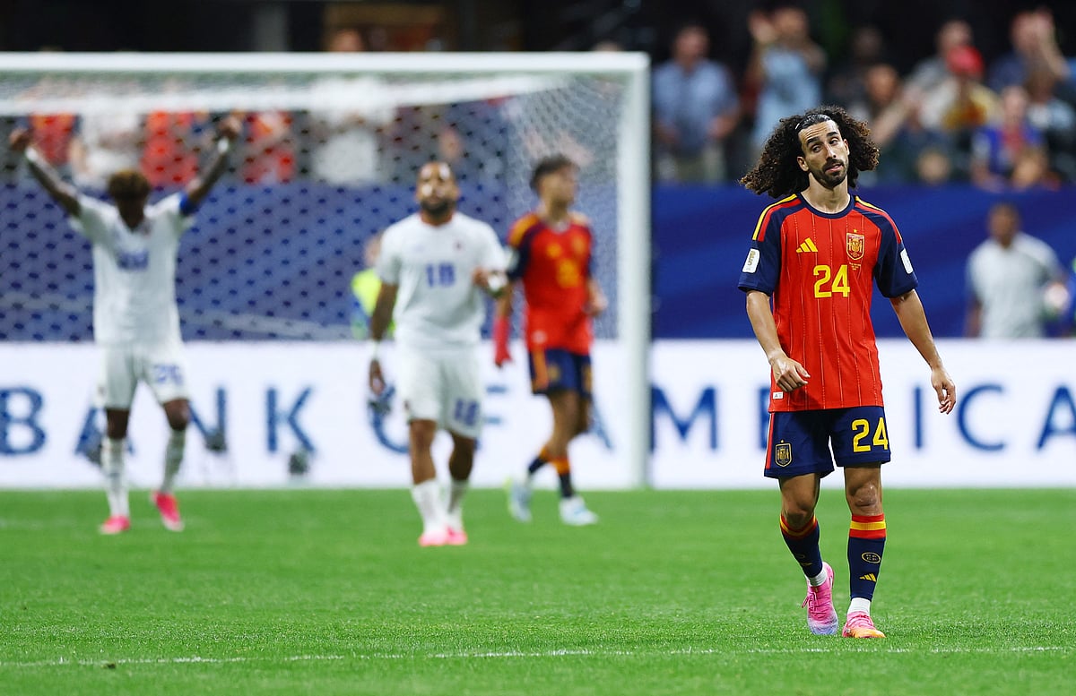 Football - FIFA World Cup 2026 - Group H - Spain v Cape Verde - Atlanta Stadium, Atlanta, Georgia, U.S. - June 15, 2026 Spain's Marc Cucurella looks dejected after the match