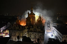 Kyiv Cathedral in Flames After Deadly Strikes in Ukraine