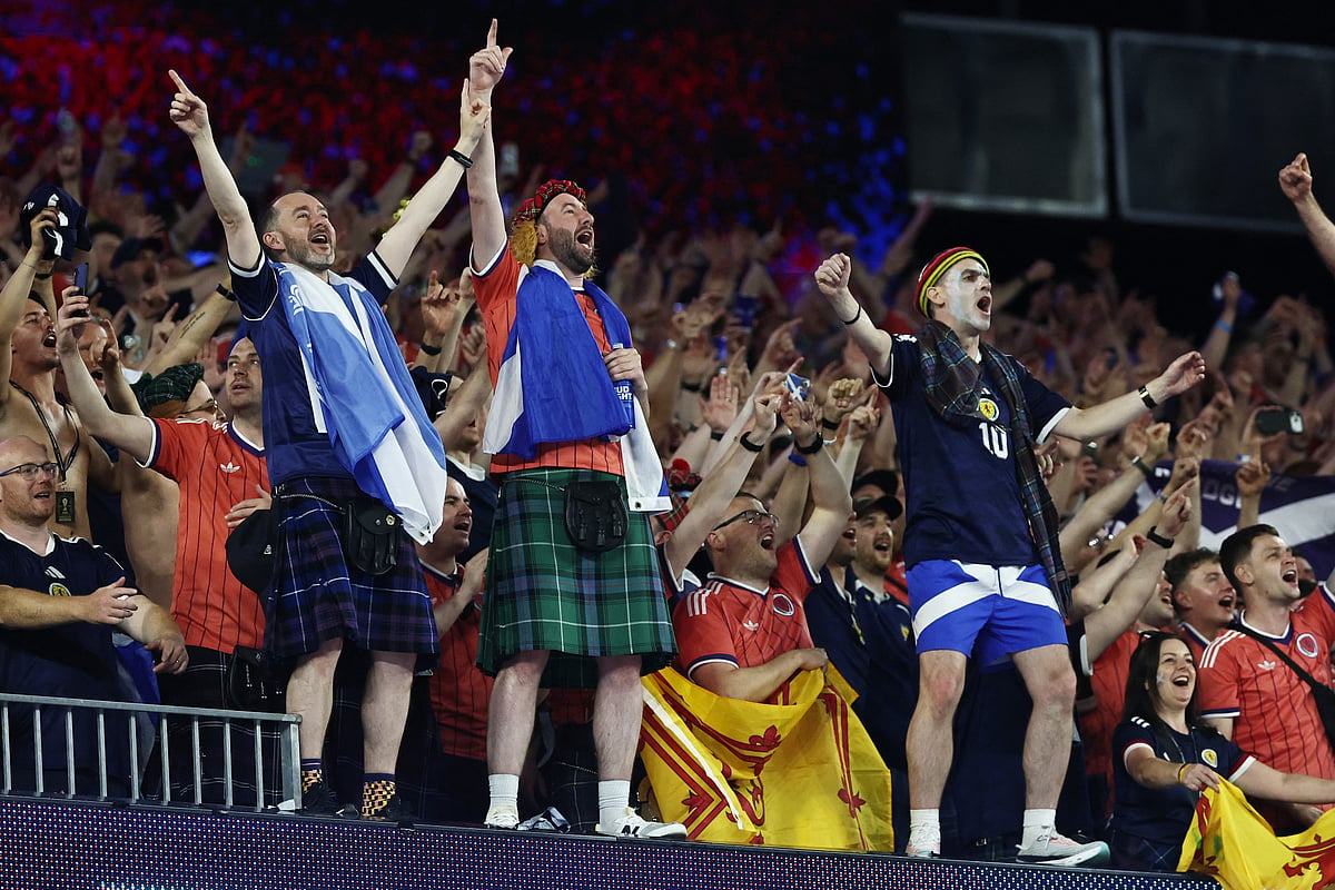 Football - FIFA World Cup 2026 - Group C - Haiti v Scotland - Boston Stadium, Foxborough, Massachusetts, U.S. - June 13, 2026
Scotland fans celebrate after the match