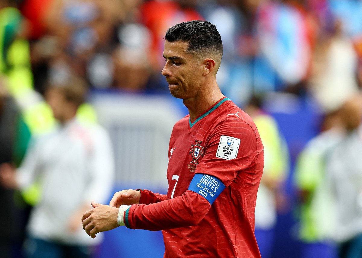 Portugal's Cristiano Ronaldo looks dejected as he walks off the pitch after the match against DR Congo - Houston Stadium, Houston, Texas, U.S. - June 17, 2026