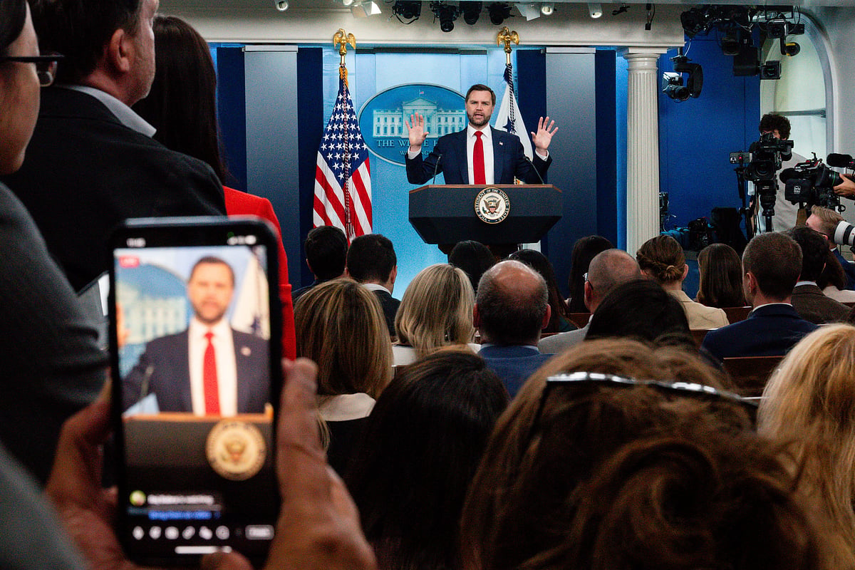 US Vice President JD Vance holds a press briefing at the White House in Washington, DC, U.S., June 18, 2026.