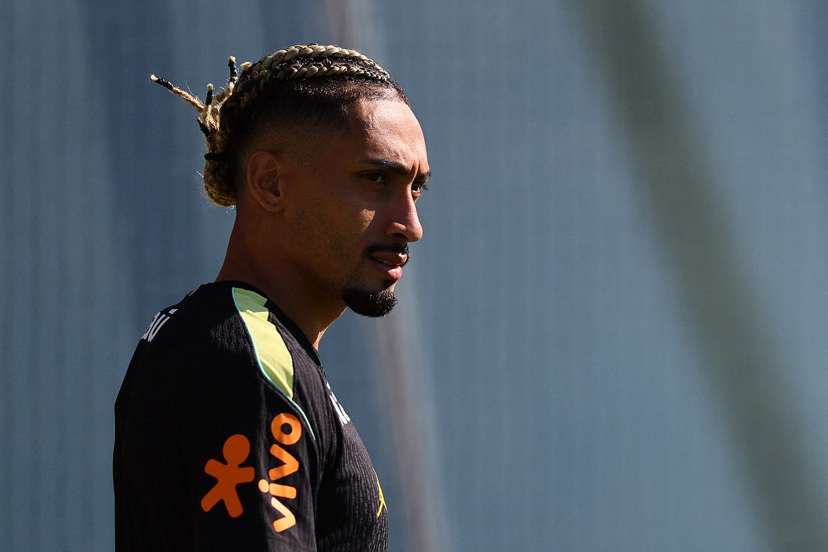 Football - FIFA World Cup 2026 - Brazil Training - Columbia Park Training Facility, Morristown, New Jersey, U.S. - June 3, 2026
Brazil's Raphinha during training