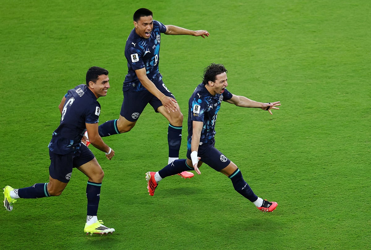 Paraguay's Matias Galarza celebrates scoring their first goal against Turkey at San Francisco Bay Area Stadium, Santa Clara, California, U.S. - June 19, 2026