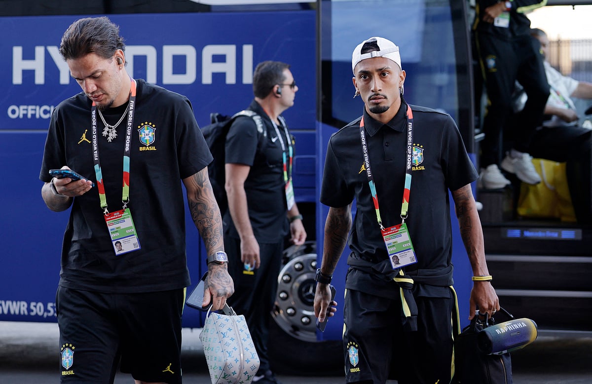 Football - FIFA World Cup 2026 - Group C - Brazil v Haiti - Philadelphia Stadium, Philadelphia, Pennsylvania, U.S. - June 19, 2026
Brazil's Raphinha arrives at the stadium before the match