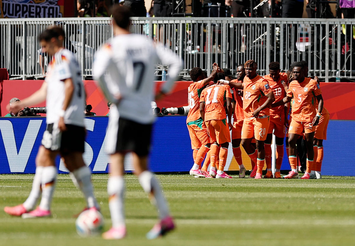 Football - FIFA World Cup 2026 - Group E - Germany v Ivory Coast - Toronto Stadium, Toronto, Canada - June 20, 2026
Ivory Coast's Franck Kessie celebrates scoring their first goal with teammates