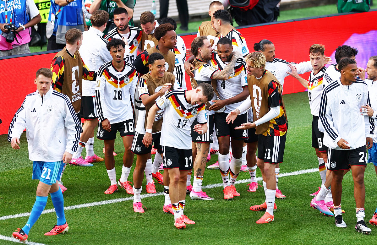 Football - FIFA World Cup 2026 - Group E - Germany v Ivory Coast - Toronto Stadium, Toronto, Canada - June 20, 2026
Germany's Deniz Undav celebrates scoring their second goal with teammates