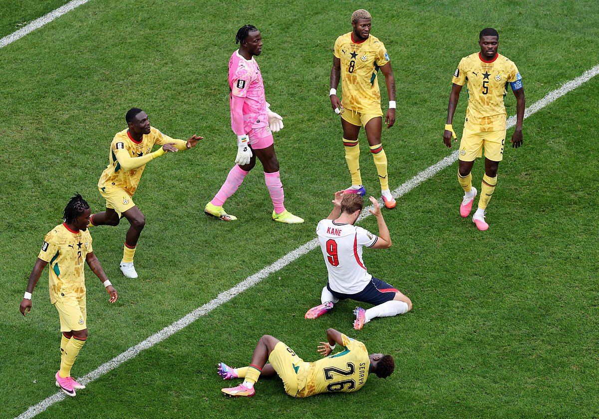 Harry Kane #9 of England reacts after a missed chance during the FIFA World Cup 2026 Group L match between England and Ghana at Boston Stadium on 23 June, 2026 in Foxborough, Massachusetts.