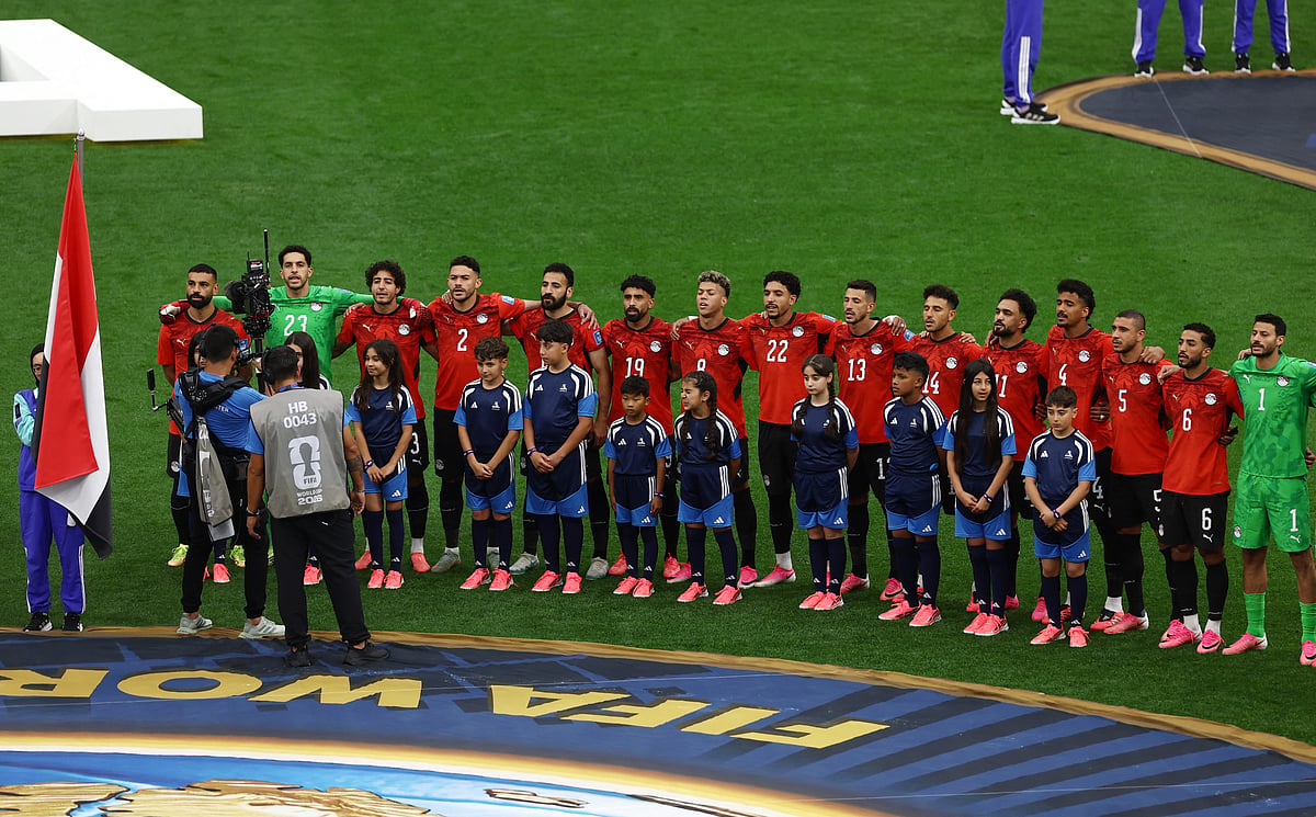 Football - FIFA World Cup 2026 - Group G - New Zealand v Egypt - BC Place, Vancouver, Canada - June 21, 2026
Egypt players line up during the national anthems before the match