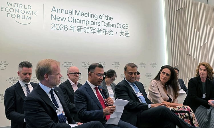 Prime Minister Tarique Rahman spoke at a session titled "Climate Leadership in a Shifting Global Landscape" at the WEF's 17th Annual Meeting held in Dalian, China.
