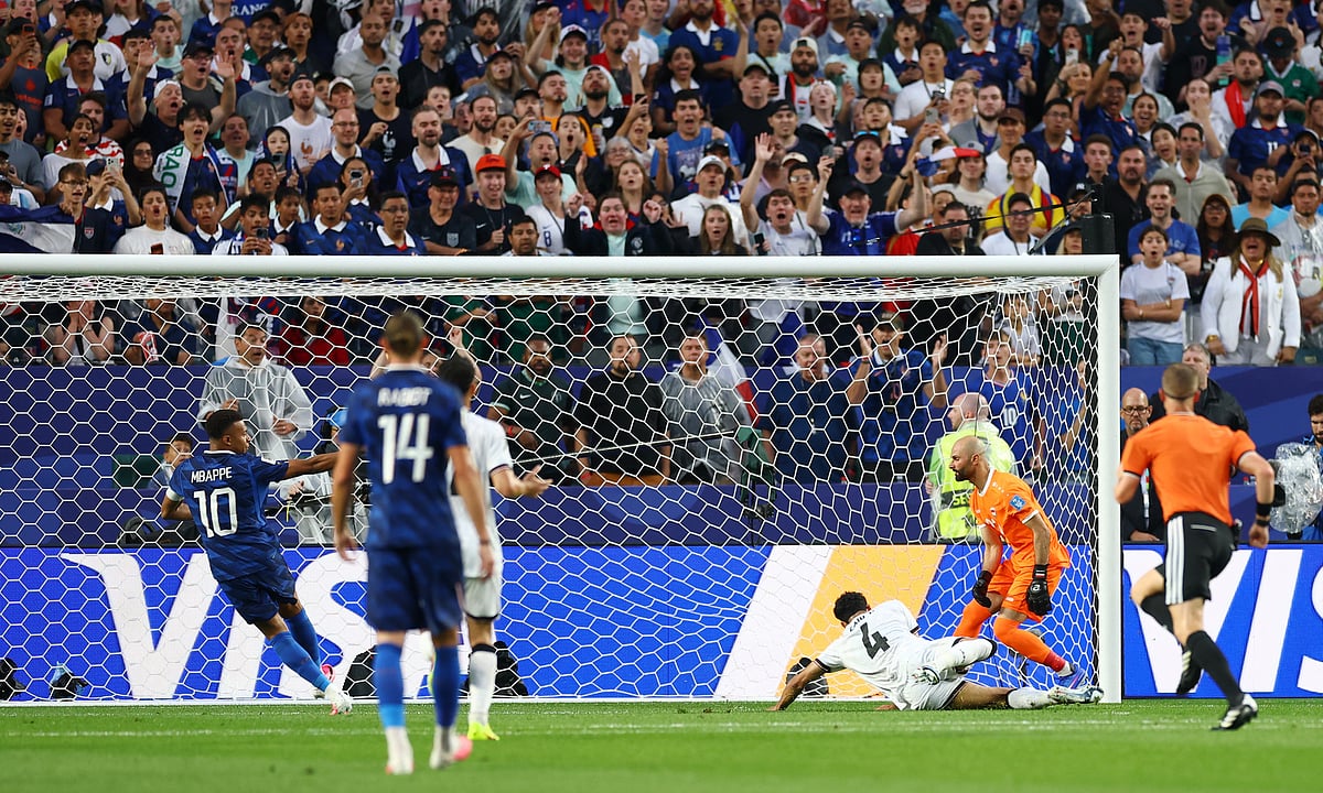 France's Kylian Mbappe scores their second goal against Iraq at Philadelphia Stadium, Philadelphia, Pennsylvania, U.S. - June 22, 2026