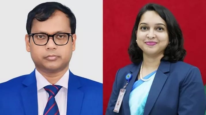 Sarwar Alam (L) and Pinki Saha