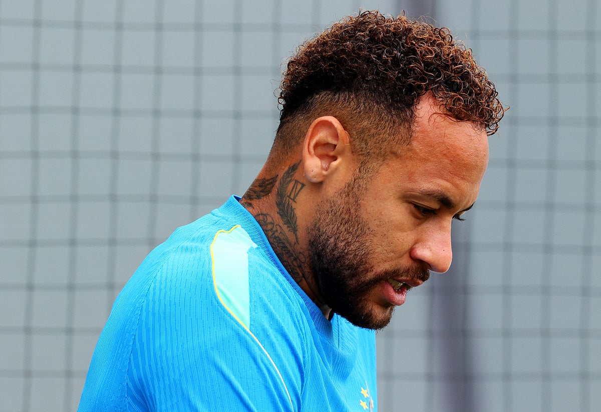 Football - FIFA World Cup 2026 - Brazil Training - Columbia Park Training Facility, Morristown, New Jersey, U.S. - June 23, 2026 
Brazil's Neymar Jr. during training