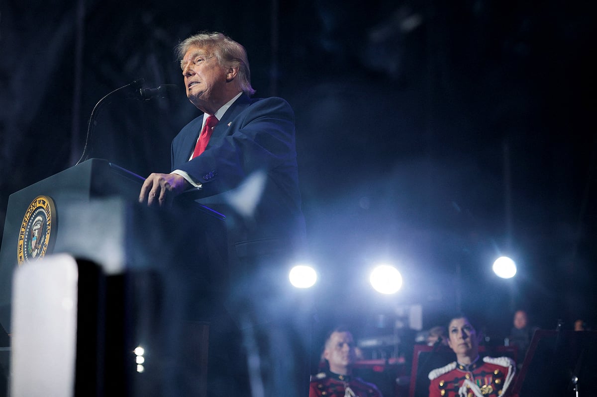 US President Donald Trump speaks at a rally to kick off the Great American State Fair in celebration of the 250th anniversary of US independence on the National Mall in Washington, DC, US, 24 June, 2026.