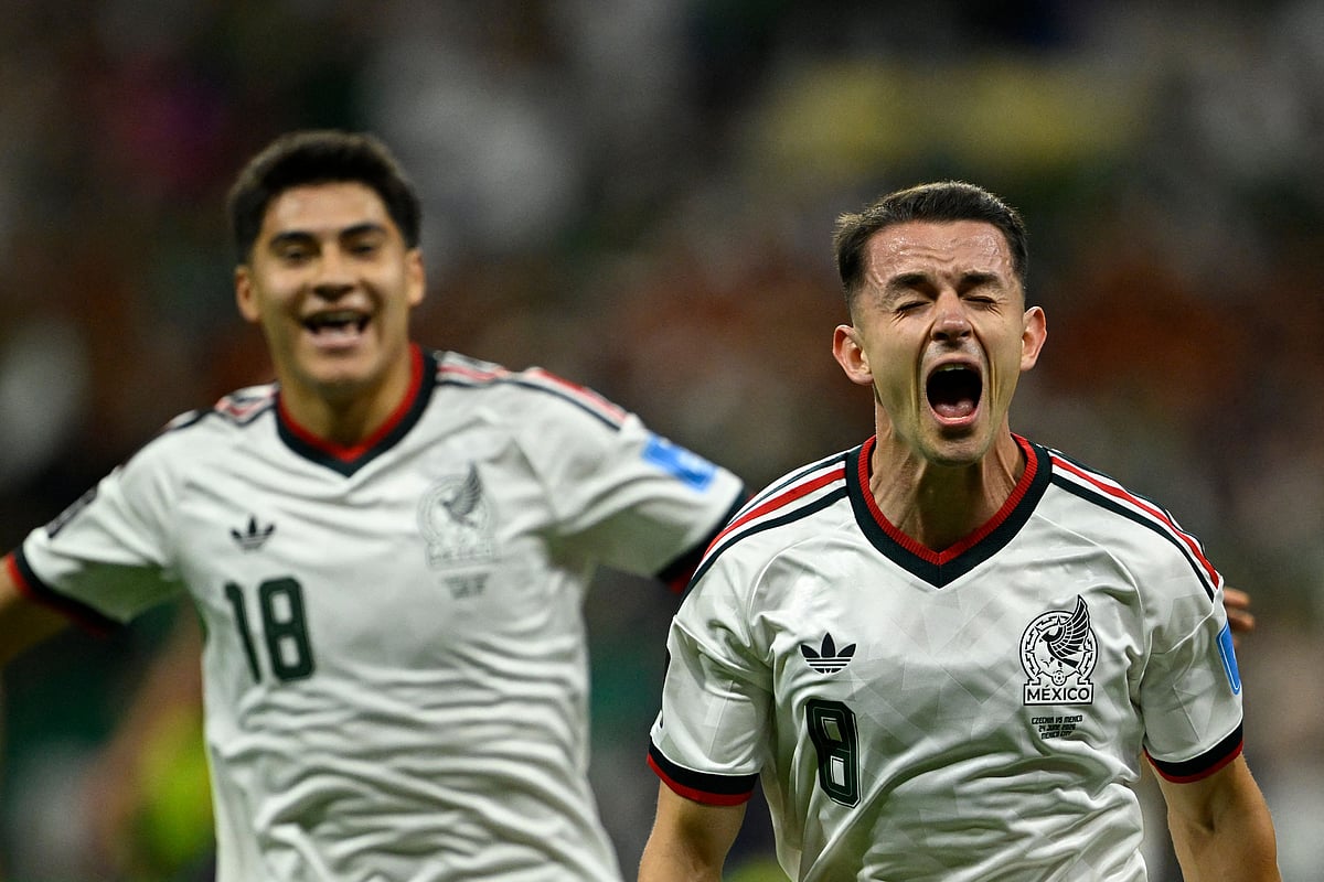 Mexico’s midfielder #08 Alvaro Fidalgo celebrates scoring his team’s third goal during the 2026 World Cup Group A football match between the Czech Republic and Mexico at the Mexico City Stadium in Mexico City on 24 June 2026