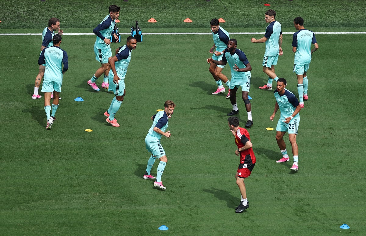 Football - FIFA World Cup 2026 - Group E - Ecuador v Germany - New York/New Jersey Stadium, East Rutherford, New Jersey, U.S. - June 25, 2026
Germany players during the warm up before the match