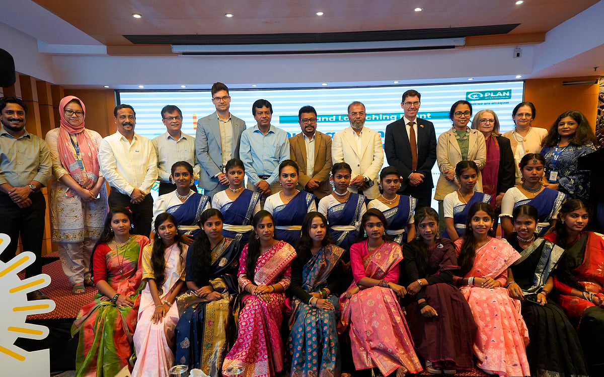 Plan International Bangladesh launches ‘Durbar Konnya’ Programme Model to strengthen girls’ leadership in climate action at an event in Dhaka on 25 July 2026.