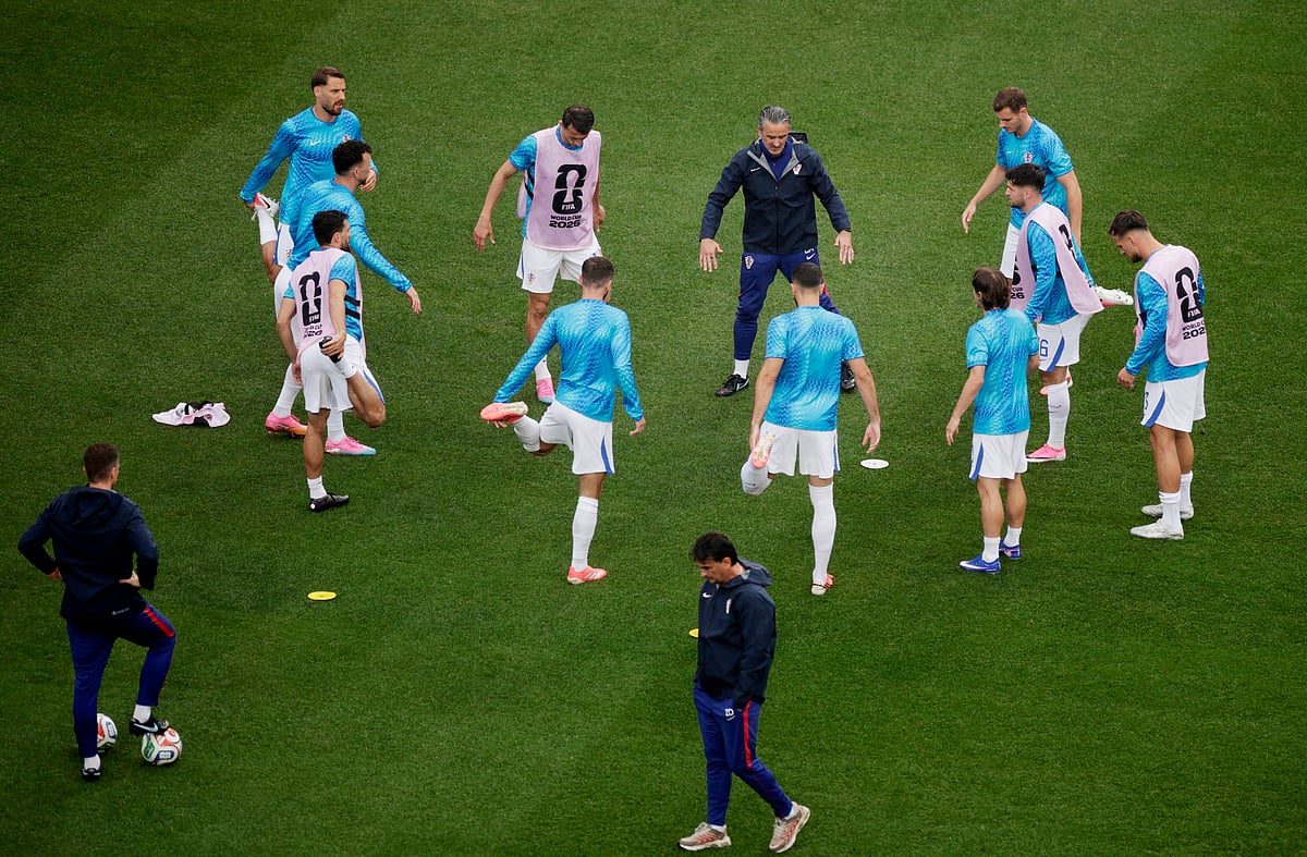 Football - FIFA World Cup 2026 - Group L - Croatia v Ghana - Philadelphia Stadium, Philadelphia, Pennsylvania, U.S. - June 27, 2026
General view of Croatia team members during the warm up before the match