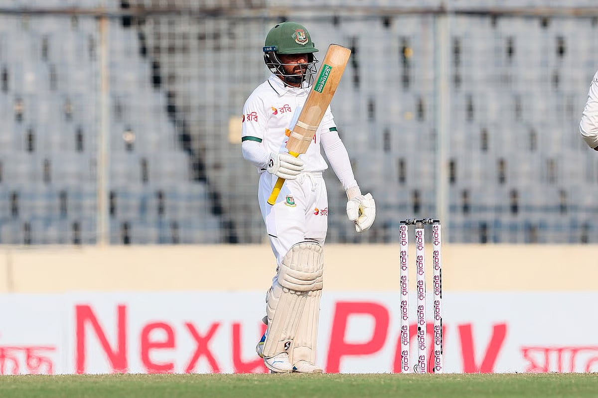 Mominul Haque celebrates his half century in the match against Zimbabwe at Harare on 28 June 2026