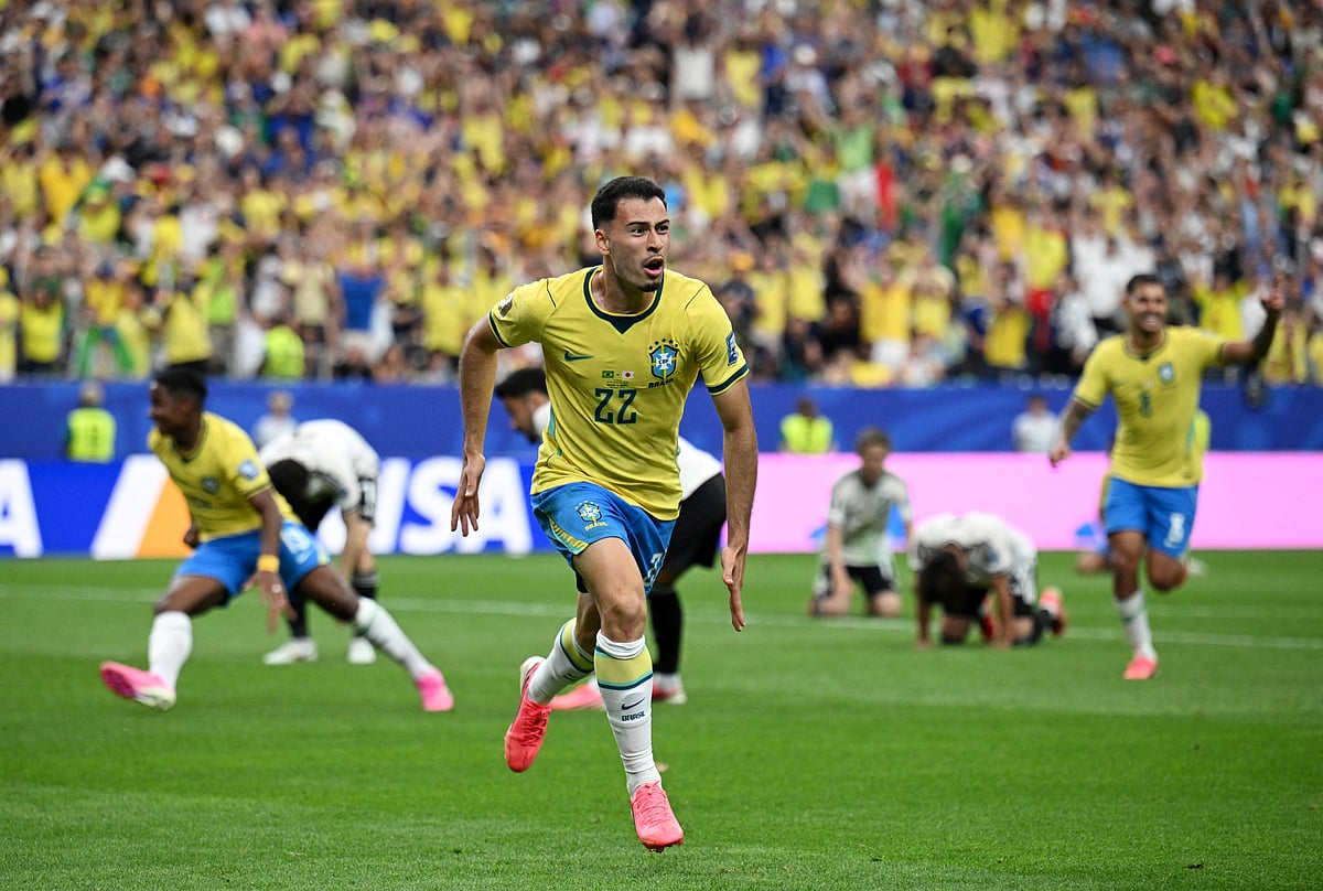 Brazil's Gabriel Martinelli celebrates scoring their second goal at Houston Stadium, Houston, Texas, US on 29 June, 2026.