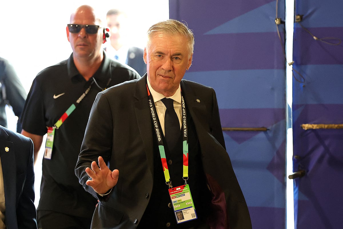 Carlo Ancelotti, Head Coach of Brazil, arrives before the FIFA World Cup 2026 Round Of 32 match between Brazil and Japan at Houston Stadium on June 29, 2026 in Houston, Texas