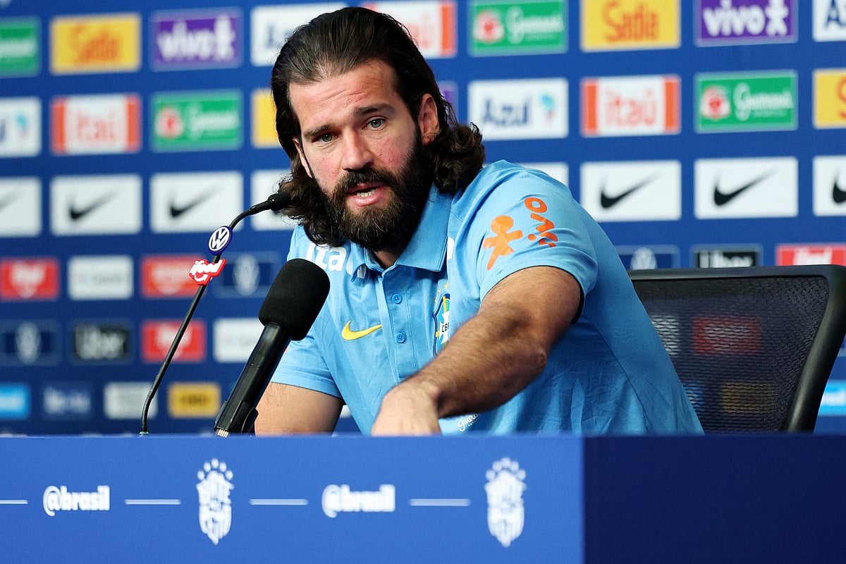 Football - FIFA World Cup 2026 - Brazil Press Conference - The Ridge Hotel, Basking Ridge, U.S. - June 11, 2026
Brazil's Alisson Becker during the press conference