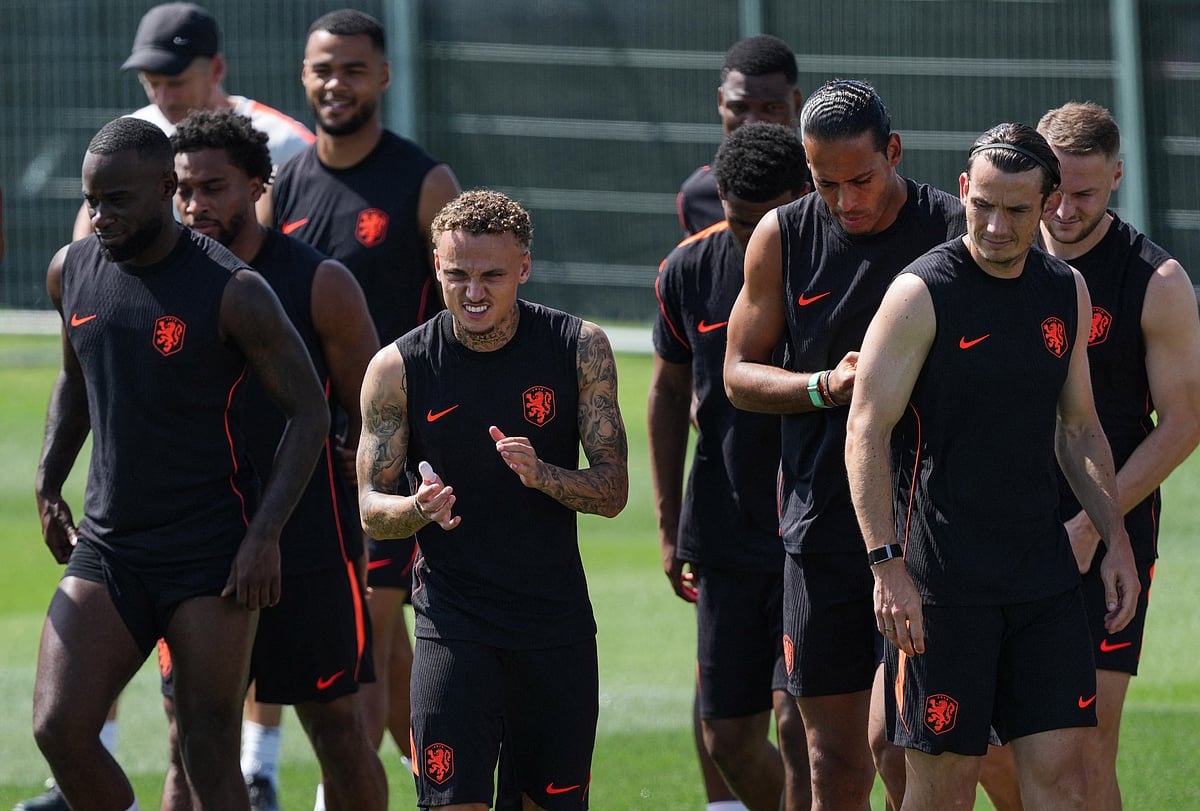 Netherlands' Noa Lang and teammates during training at KC Current Training Facility, Kansas City, Missouri, US on 28 June, 2026.