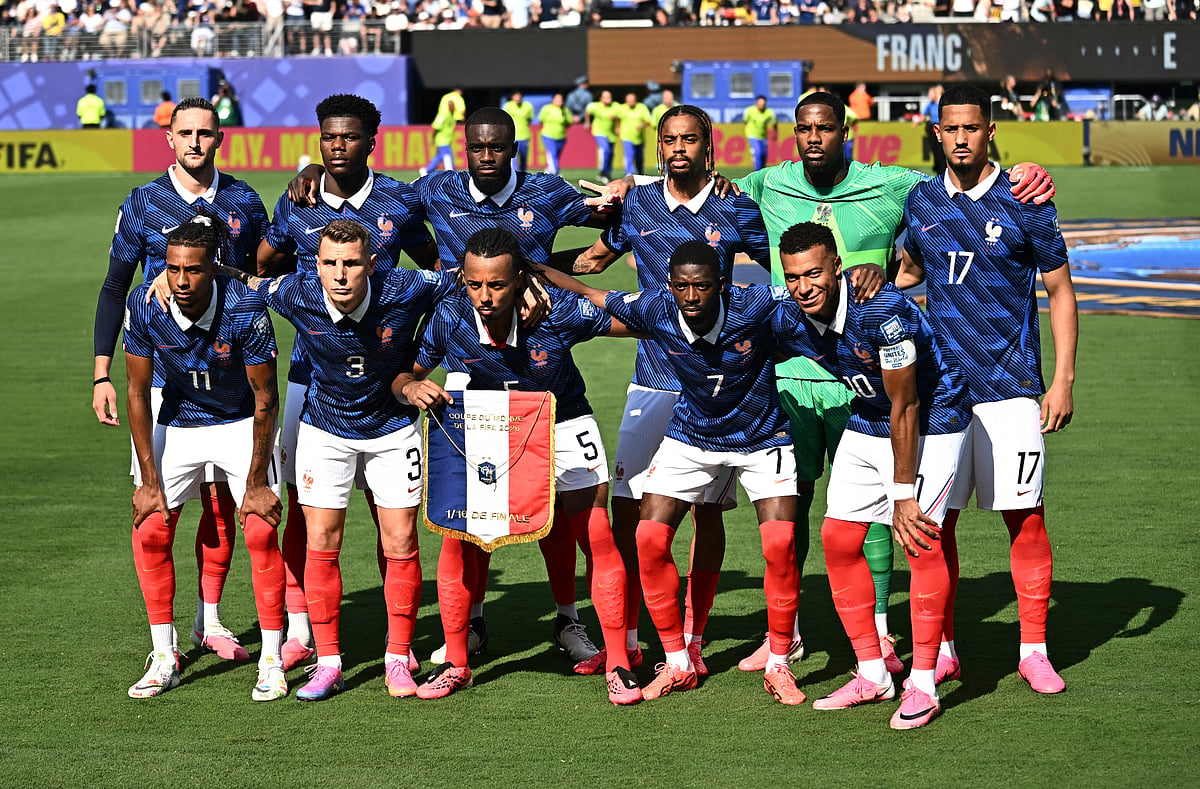 France players pose for a team group photo before the match at New York New Jersey Stadium, East Rutherford, New Jersey, US on 30 June, 2026.