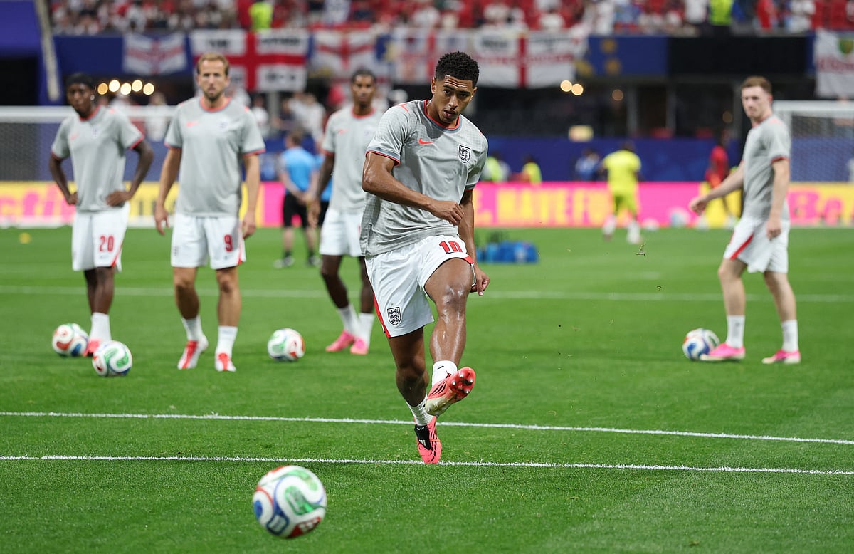 Football - FIFA World Cup 2026 - Round of 32 - England v DR Congo - Atlanta Stadium, Atlanta, Georgia, U.S. - July 1, 2026
England's Jude Bellingham during the warm up before the match
